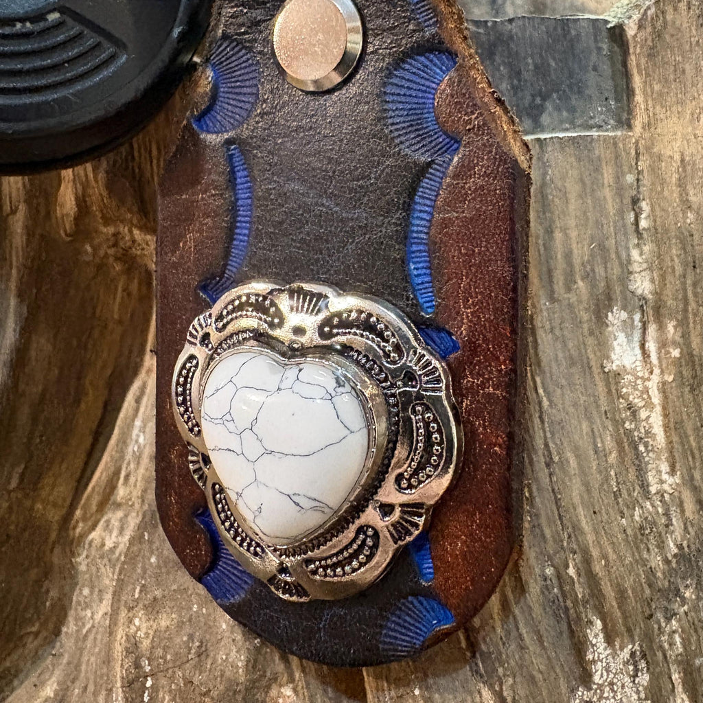 Heart keychain: Handmade Leather Key Fob, heart, handmade leather