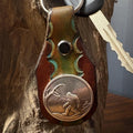 Bigfoot Keychain: Handmade Hand Tooled Sasquatch Leather Key Fob