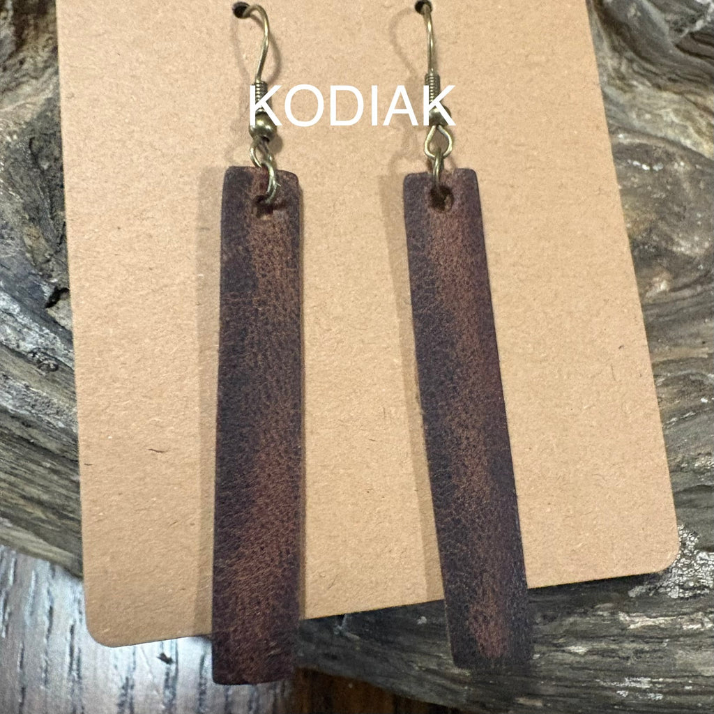Leather Bar Earrings, Bar Drop Earrings, Lightweight Leather Earring