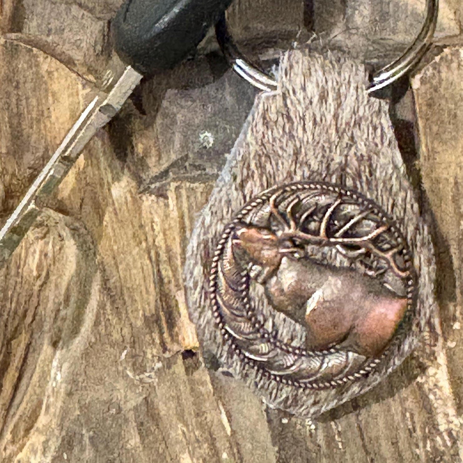 Elk Keychain, Hair-on Hide, Hunting Accessory, Handmade Elk Leather Keychain, Leather Elk Keychain