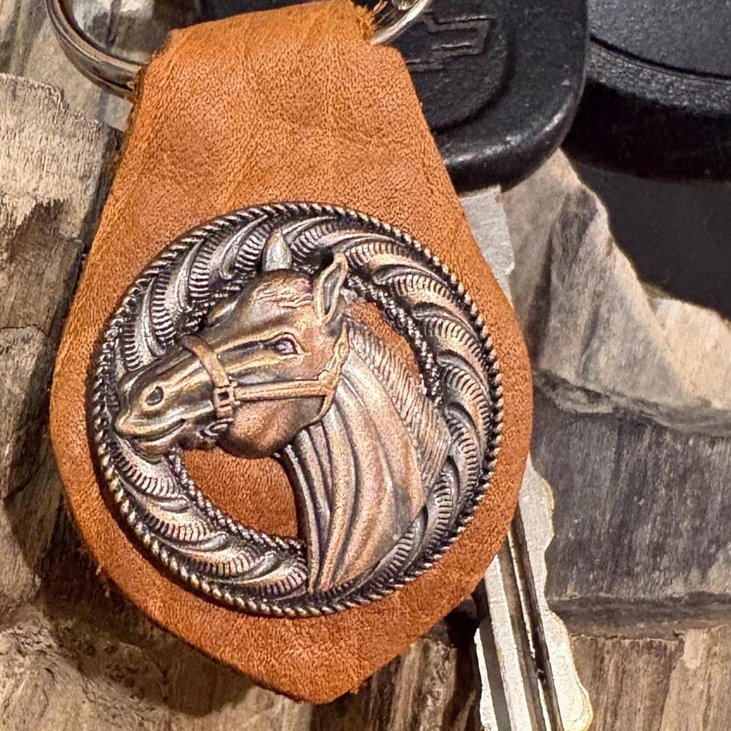 Horse Keychain, Handmade Leather Mare Stallion Let Fob