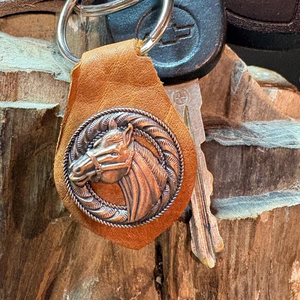 Horse Keychain, Handmade Leather Mare Stallion Let Fob