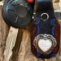 Heart keychain: Handmade Leather Key Fob, heart, handmade leather