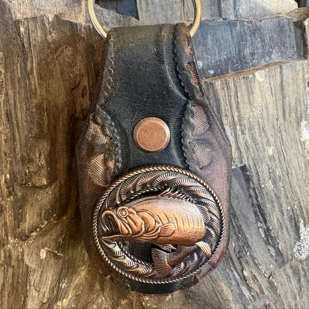 Bass Fishing Keychain, Large Mouth Bass Concho, Large Mouth Bass, Dad Gift