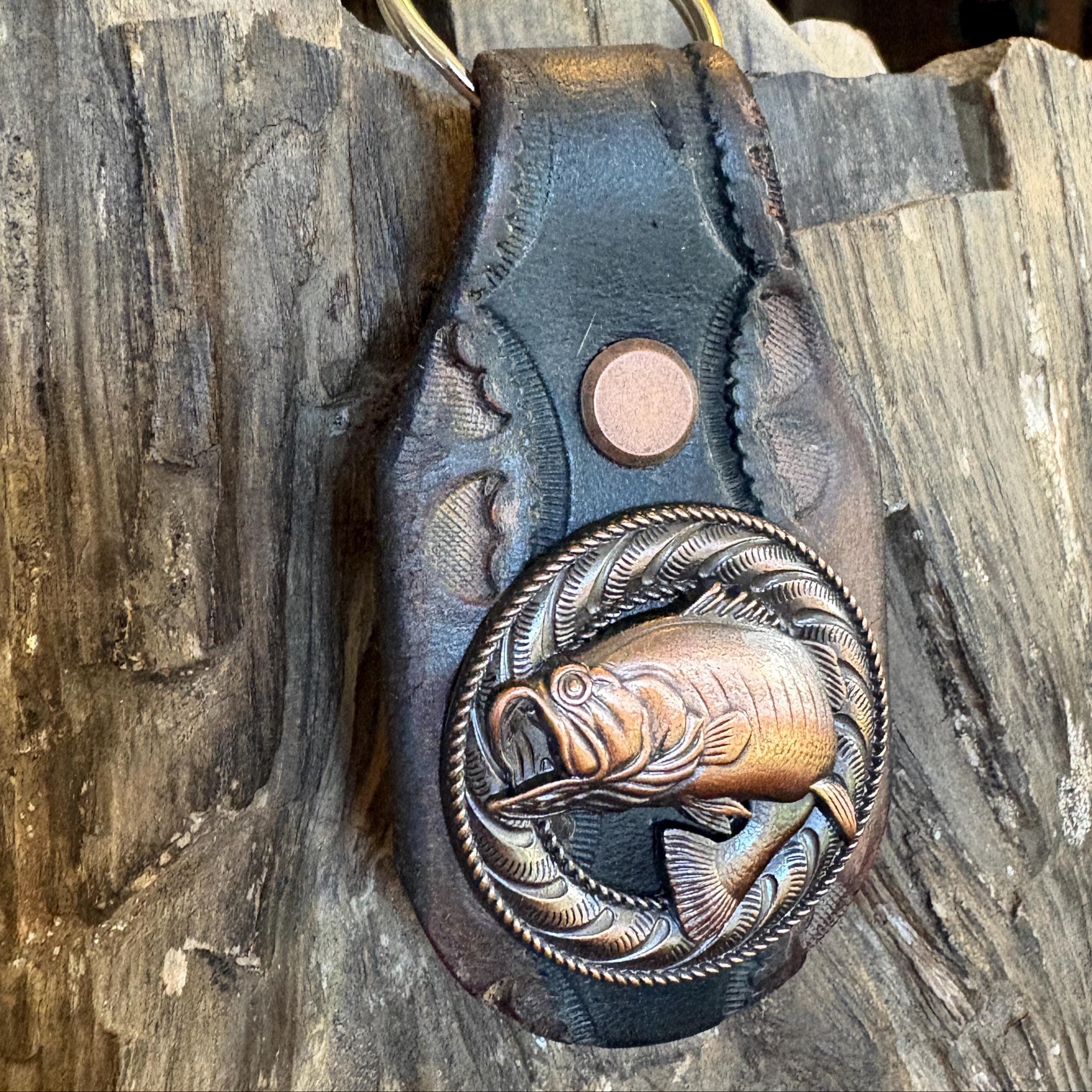 Bass Fishing Keychain, Large Mouth Bass Concho, Large Mouth Bass, Dad Gift
