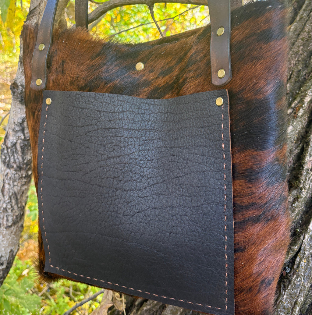 Handmade Hair on Hide Leather Boho & Western Tote Bag