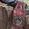 Deer Keychain: Antler, Handmade Leather Jet Fob, Western Style Concho