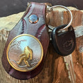 Handmade Leather Sasquatch Keychain: Tooled Bigfoot Accessory