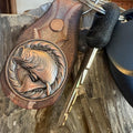 Large Mouth Bass Fishing Keychain, Handmade Leather Key Ring