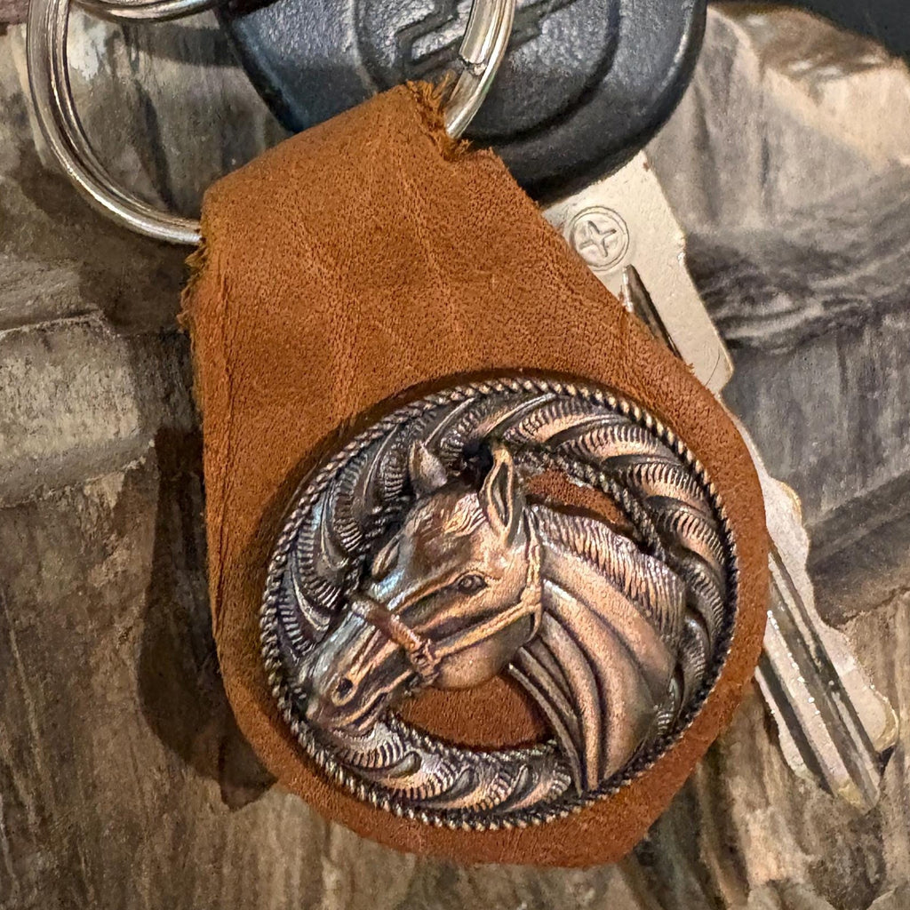 Horse Keychain, Handmade Leather Mare Stallion Let Fob
