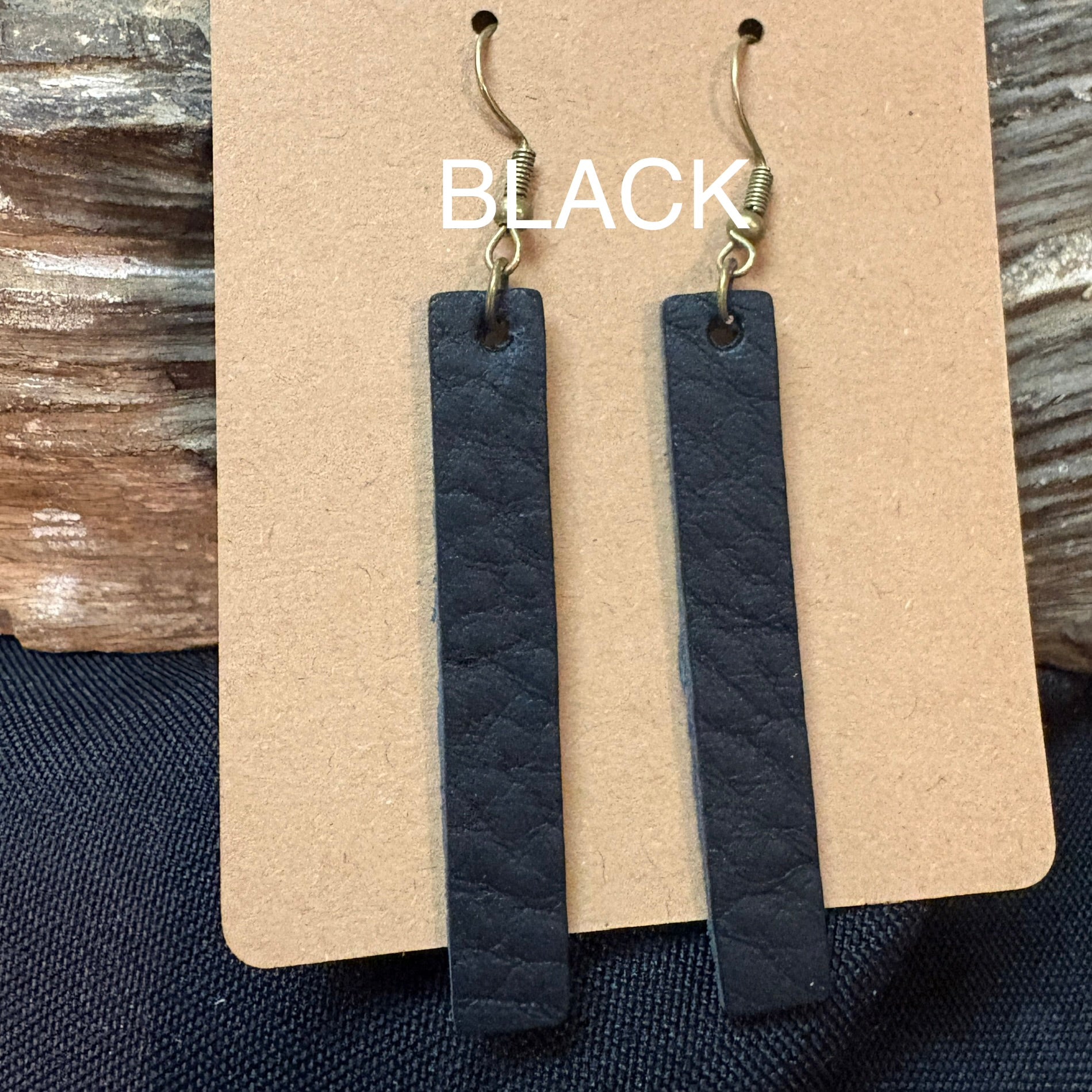 Leather Bar Earrings, Bar Drop Earrings, Lightweight Leather Earring