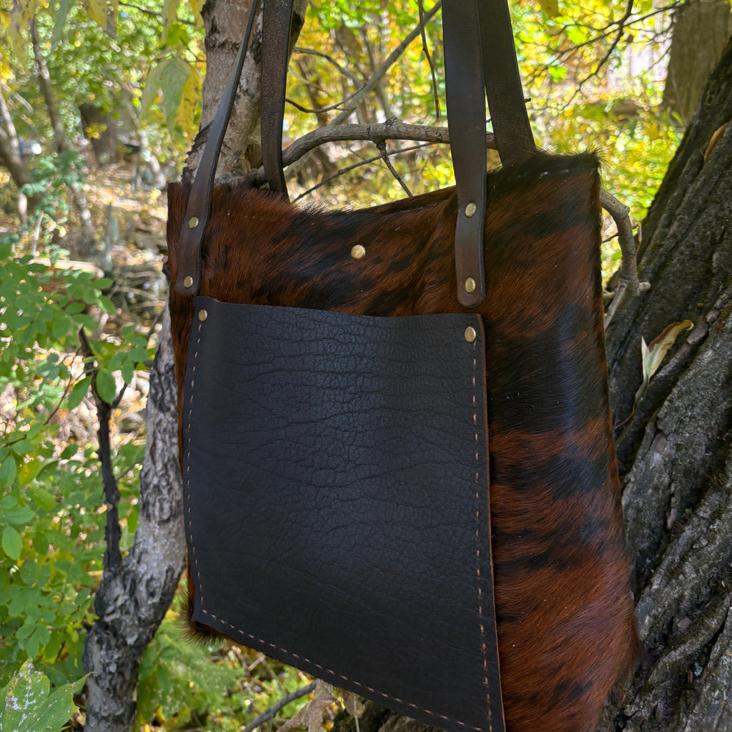 Handmade Hair on Hide Leather Boho & Western Tote Bag