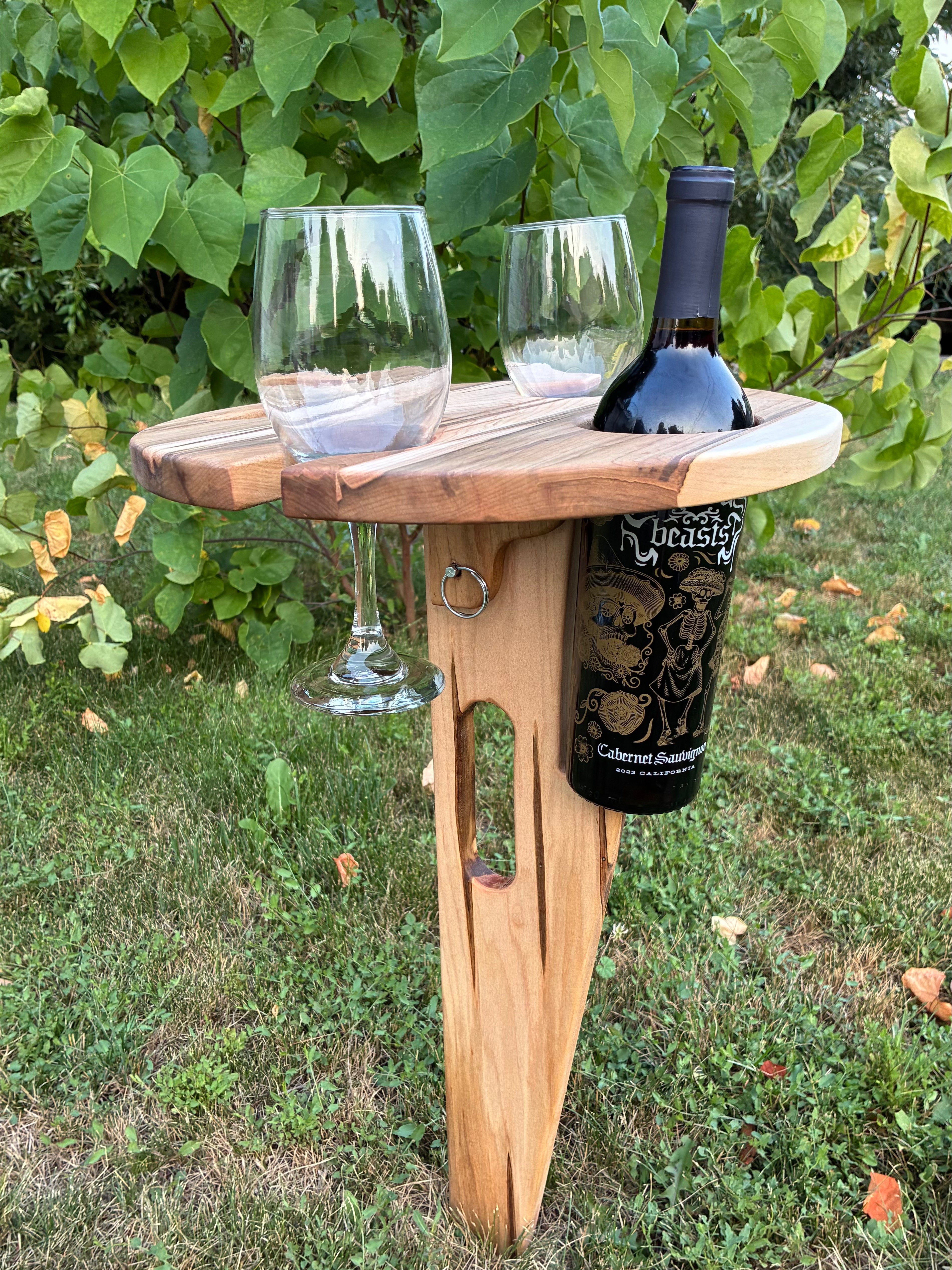 Ambrosia Maple Portable Wine & Whisky Table | Handmade Wood Gift