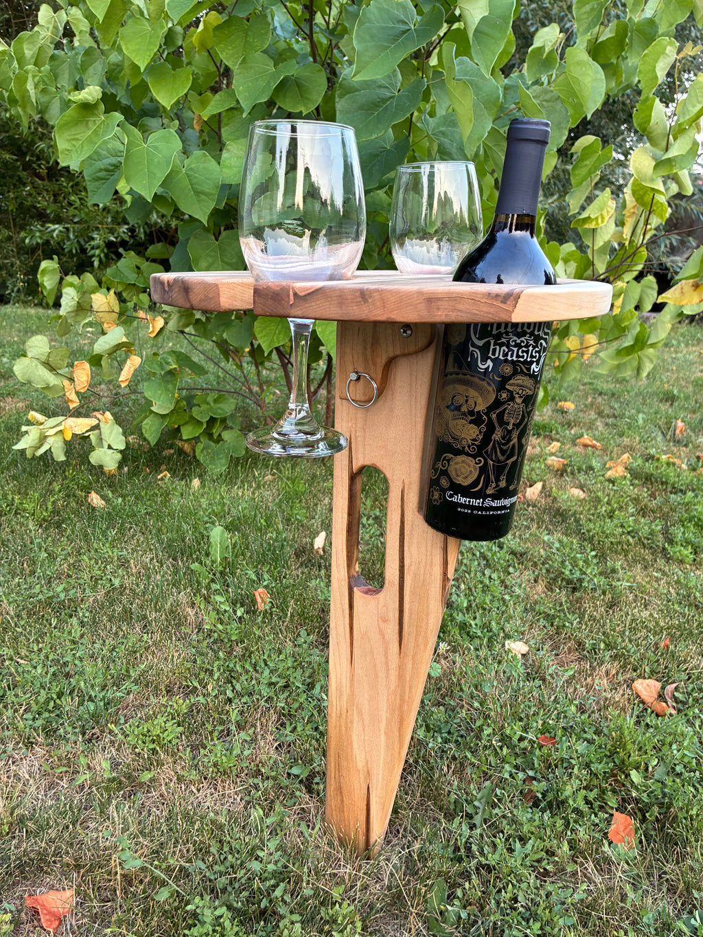 Ambrosia Maple Portable Wine & Whisky Table | Handmade Wood Gift
