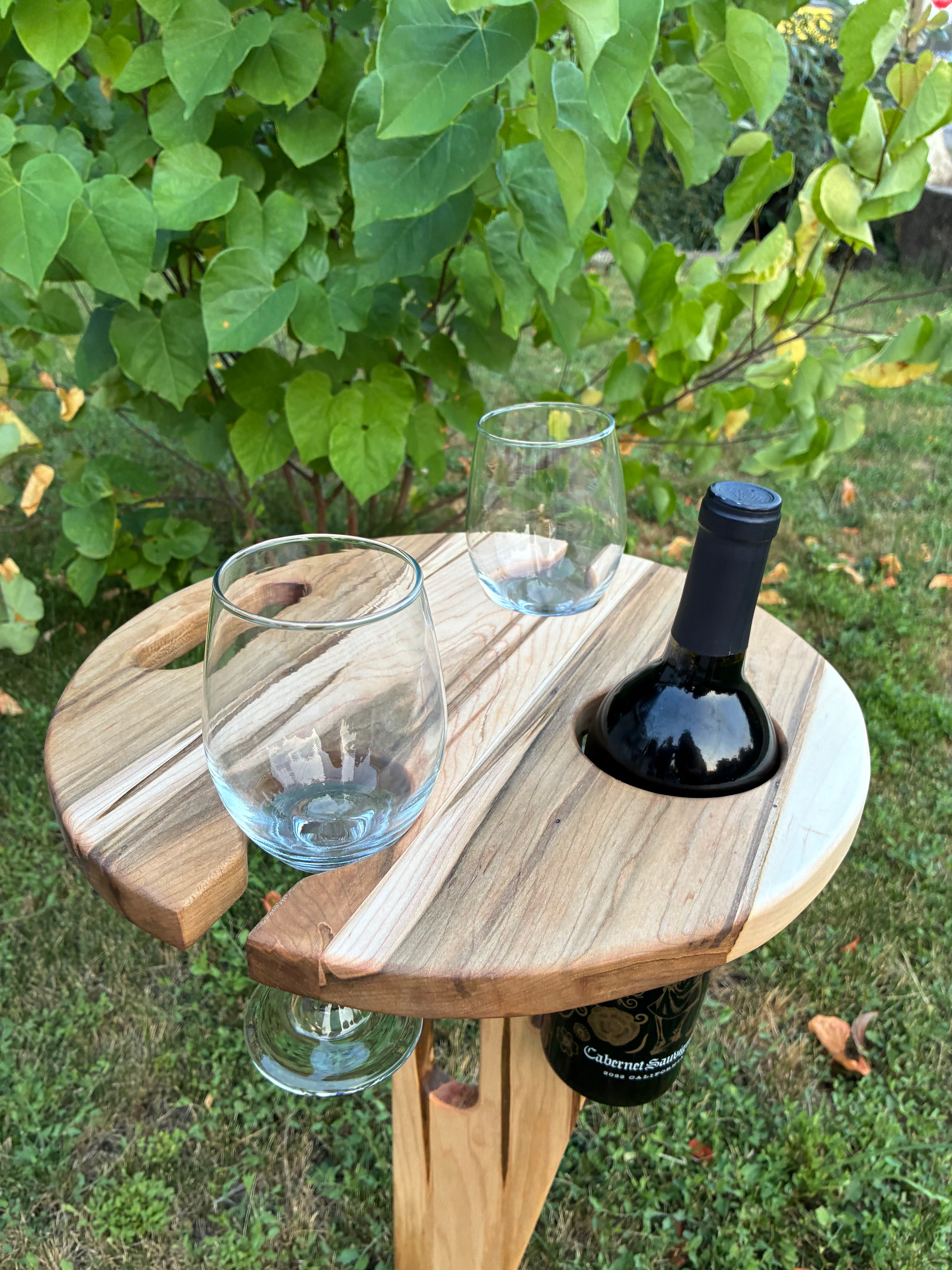 Ambrosia Maple Portable Wine & Whisky Table | Handmade Wood Gift