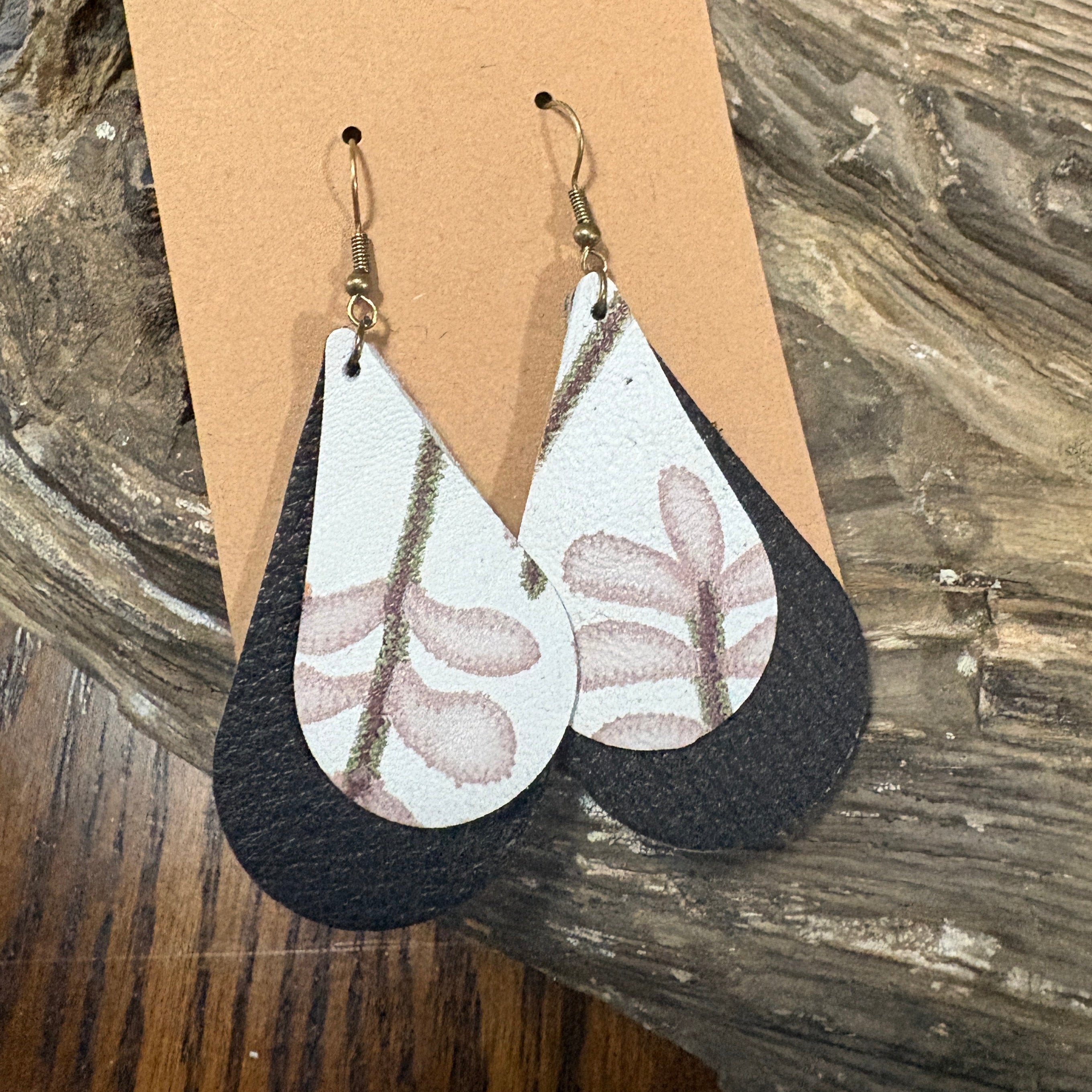 Tear Drop Earring, Leather Tear Drop, Leather Earring, Unique Leather Earrings
