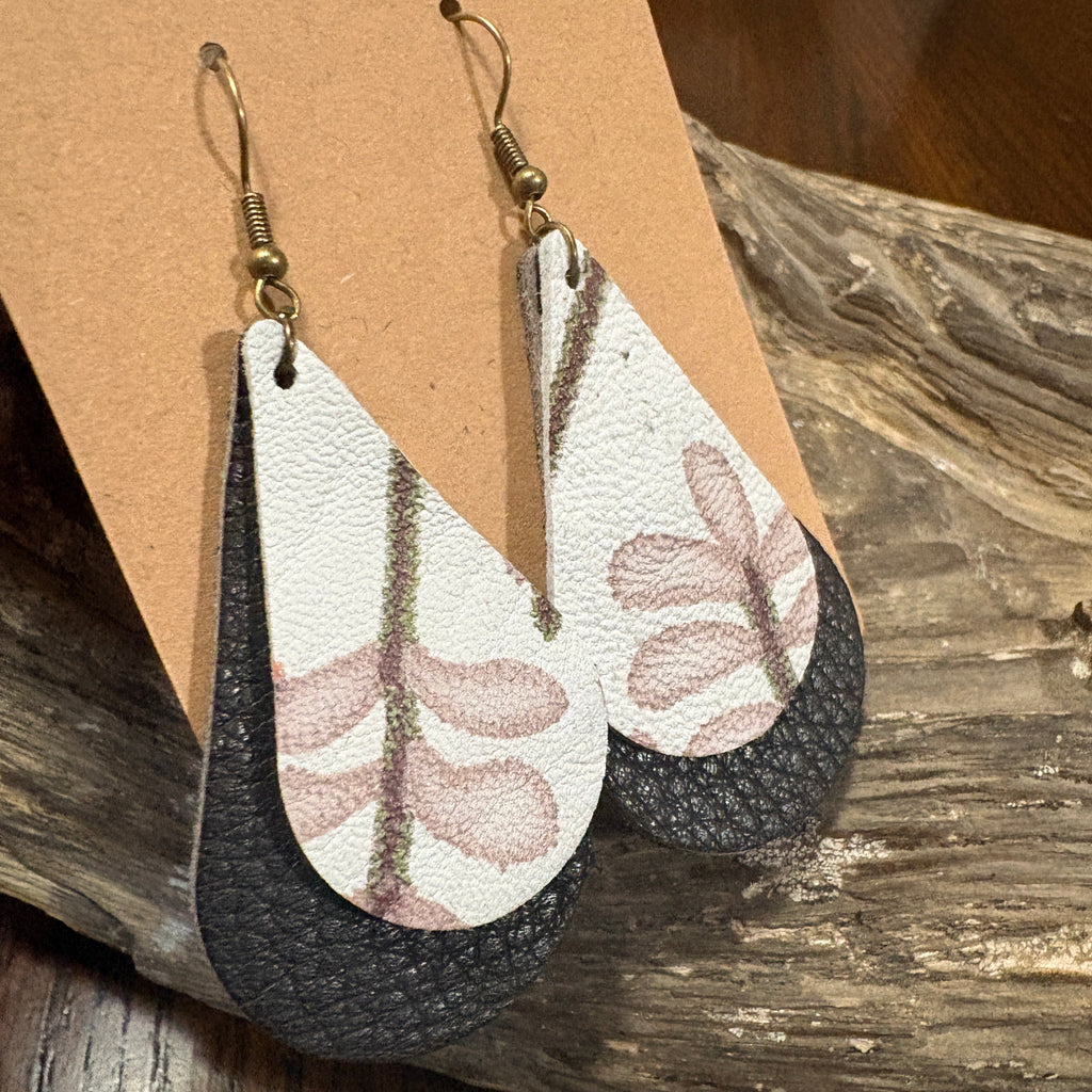 Tear Drop Earring, Leather Tear Drop, Leather Earring, Unique Leather Earrings