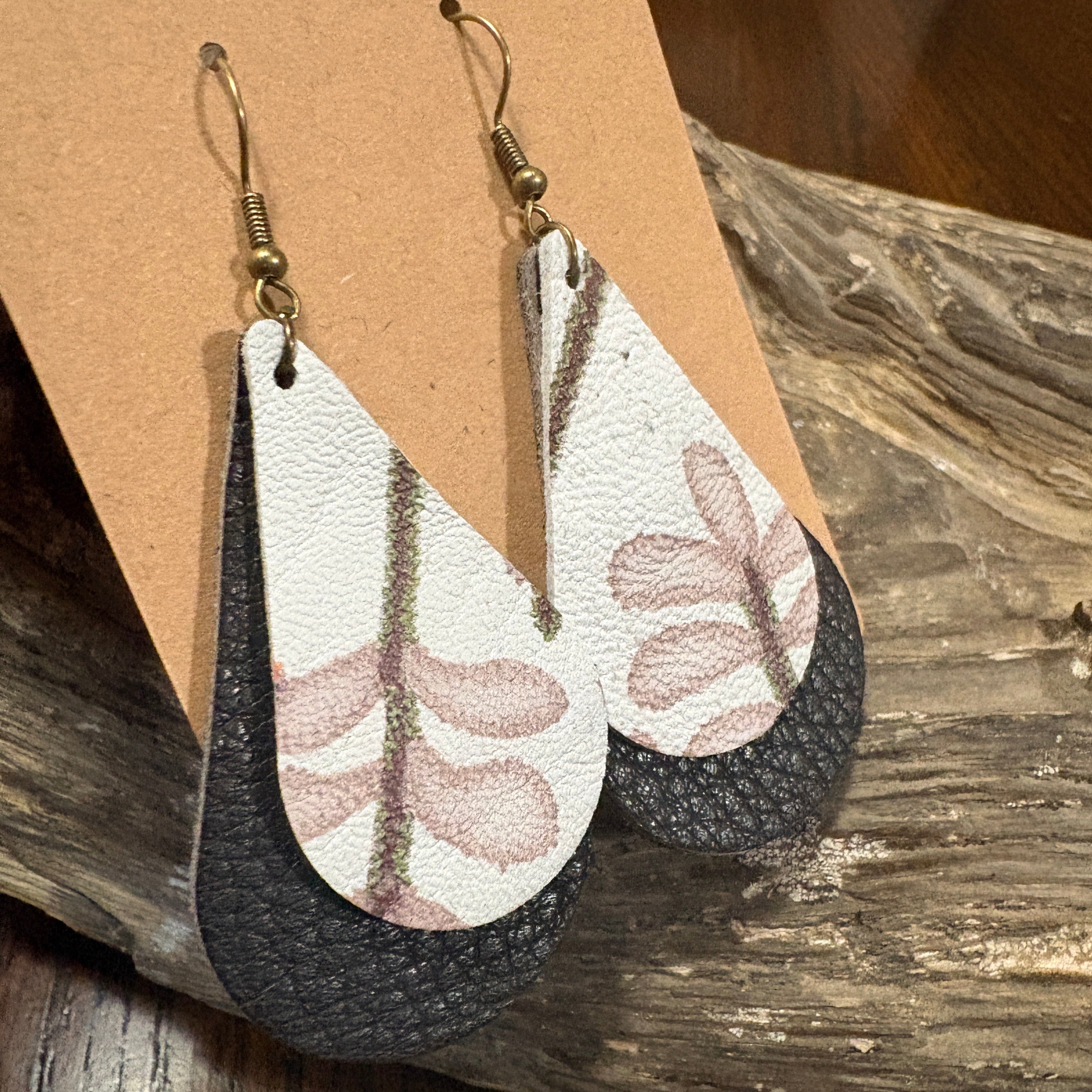 Tear Drop Earring, Leather Tear Drop, Leather Earring, Unique Leather Earrings