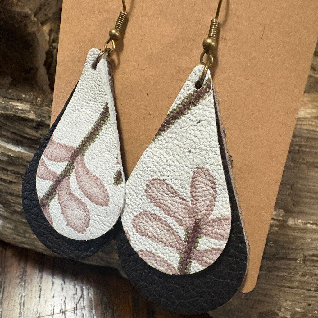 Tear Drop Earring, Leather Tear Drop, Leather Earring, Unique Leather Earrings