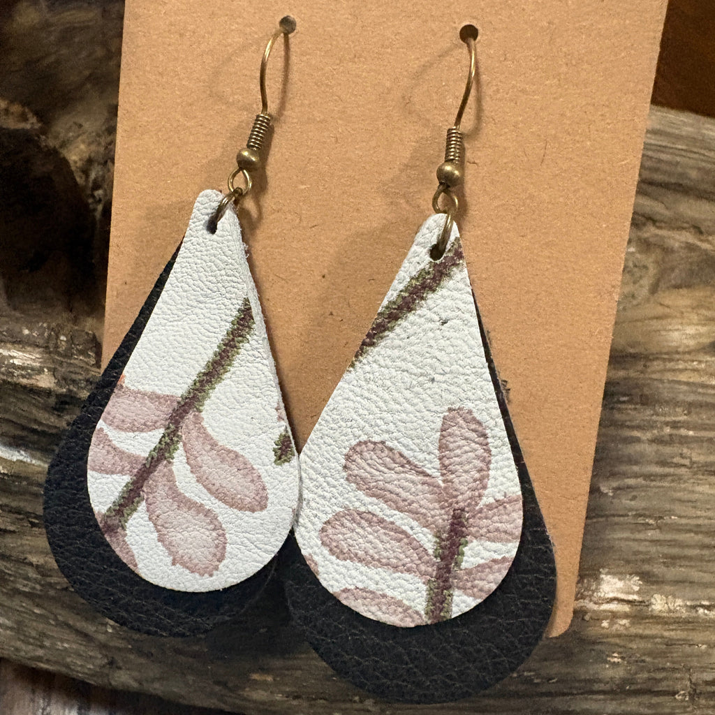 Tear Drop Earring, Leather Tear Drop, Leather Earring, Unique Leather Earrings