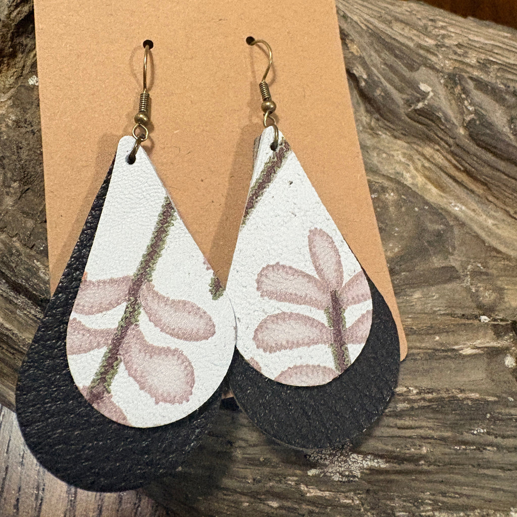 Tear Drop Earring, Leather Tear Drop, Leather Earring, Unique Leather Earrings