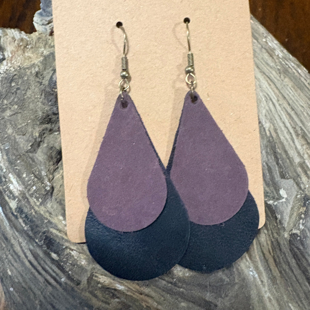 Tear Drop Earring, Leather Tear Drop, Leather Earring, Unique Leather Earrings