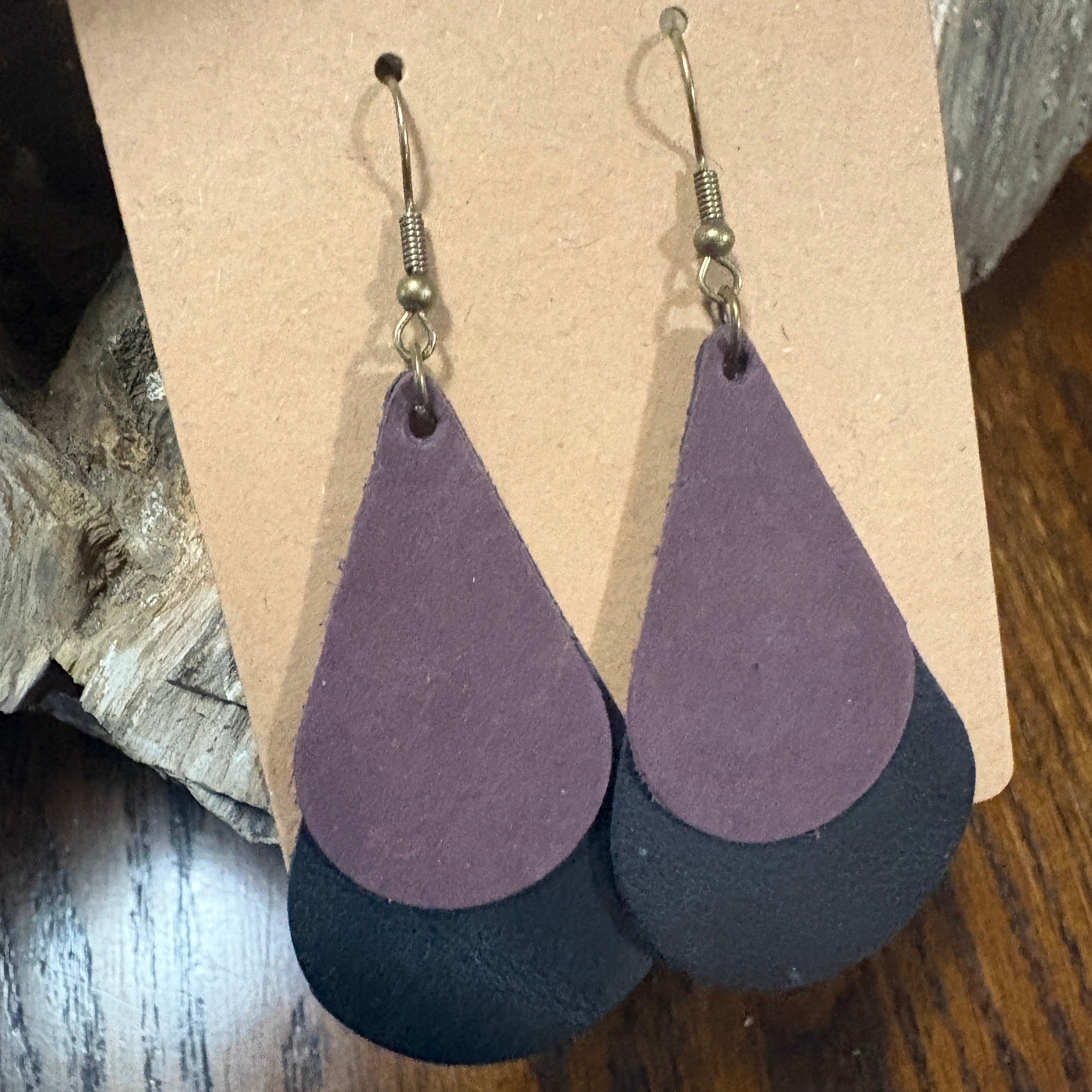 Tear Drop Earring, Leather Tear Drop, Leather Earring, Unique Leather Earrings