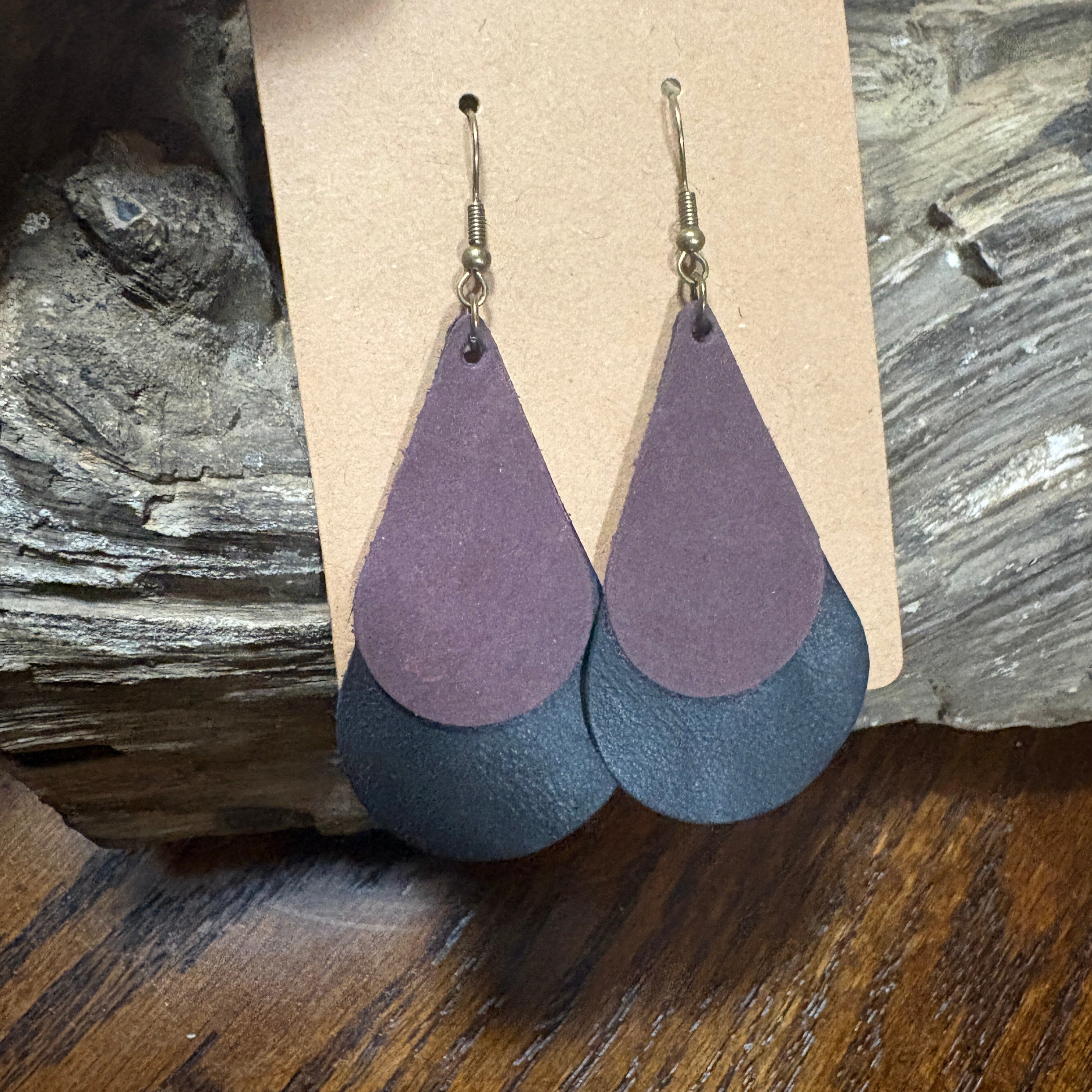 Tear Drop Earring, Leather Tear Drop, Leather Earring, Unique Leather Earrings