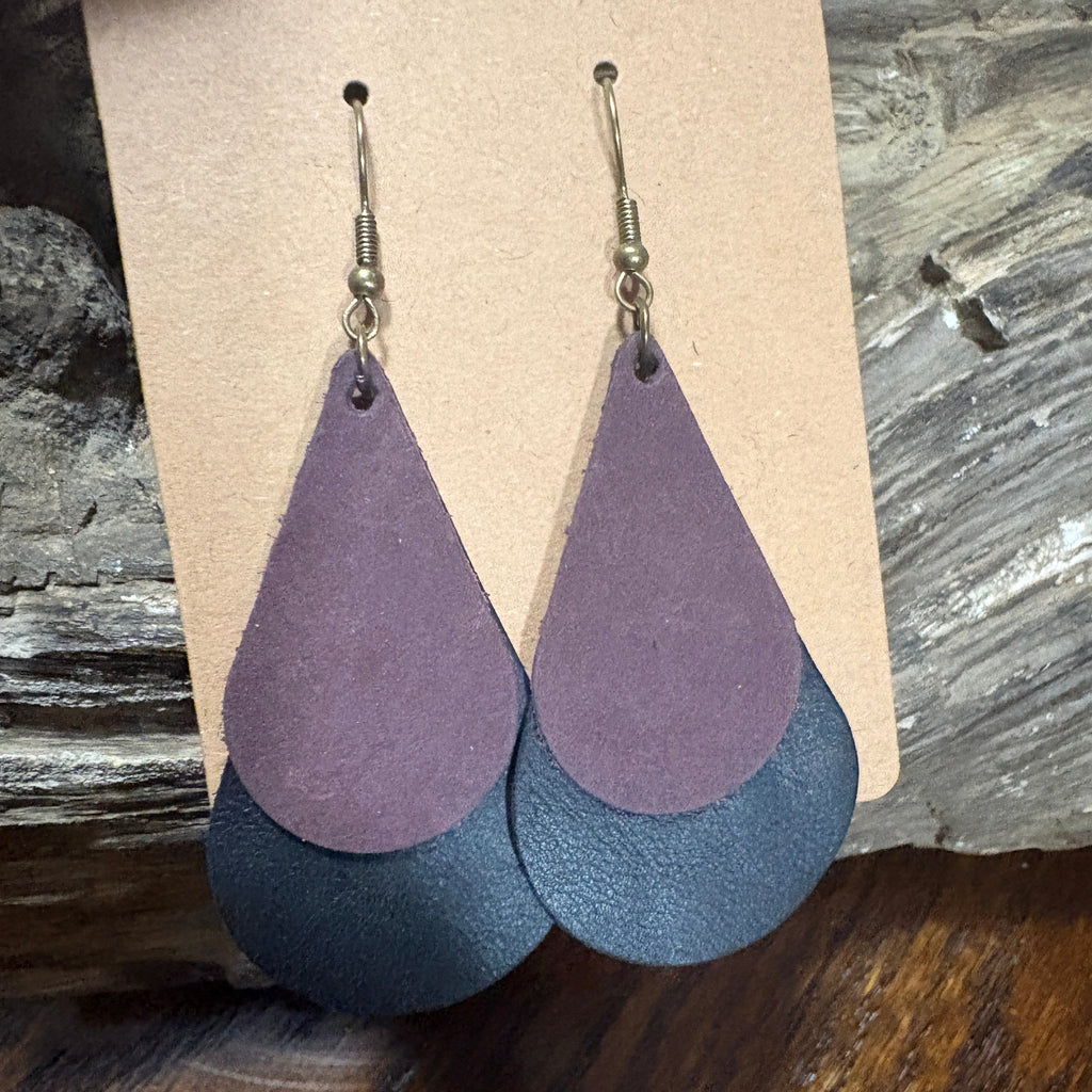 Tear Drop Earring, Leather Tear Drop, Leather Earring, Unique Leather Earrings
