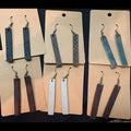 Leather Bar Earrings, Bar Drop Earrings, Lightweight Leather Earring