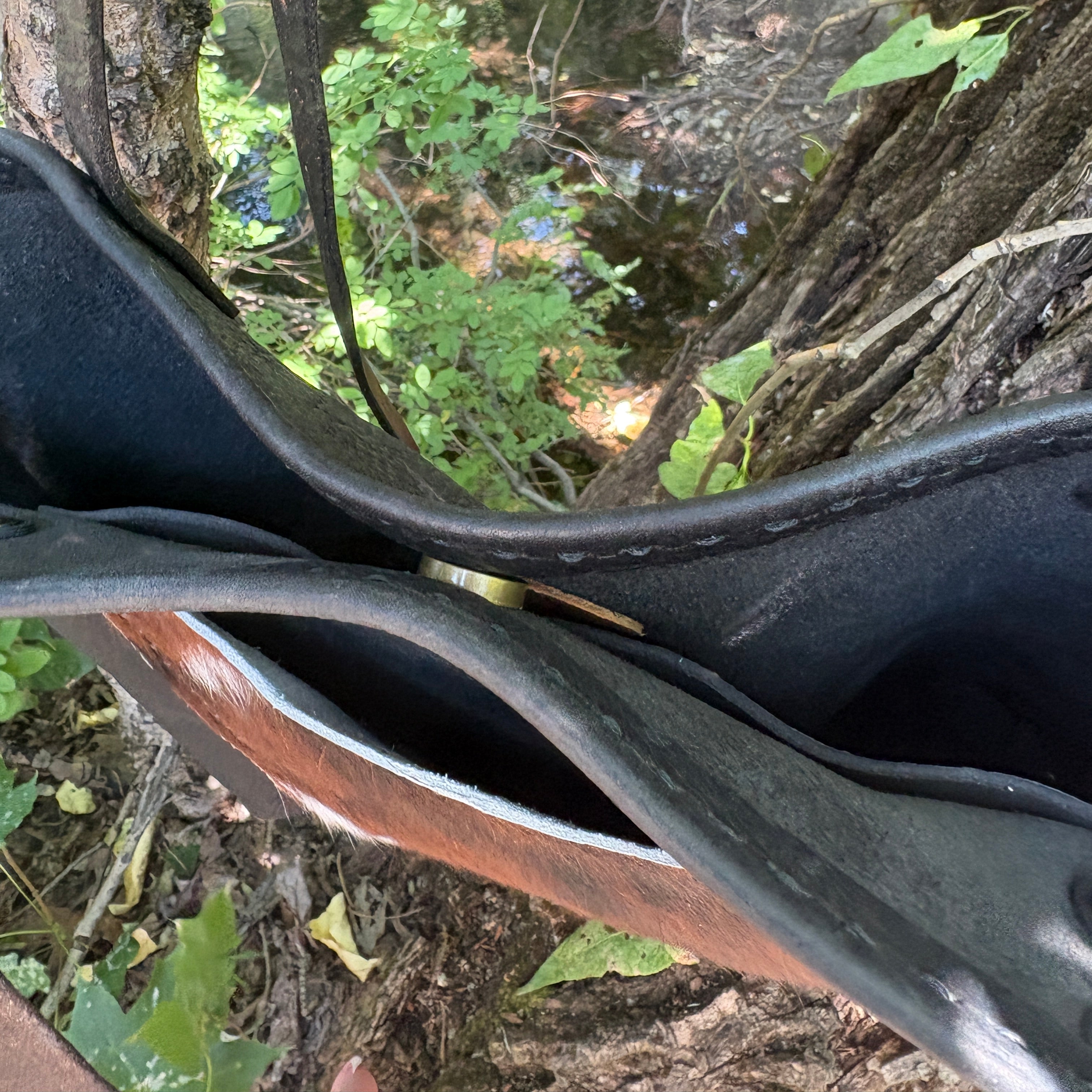 Handmade Black Leather Boho & Western Tote Bag