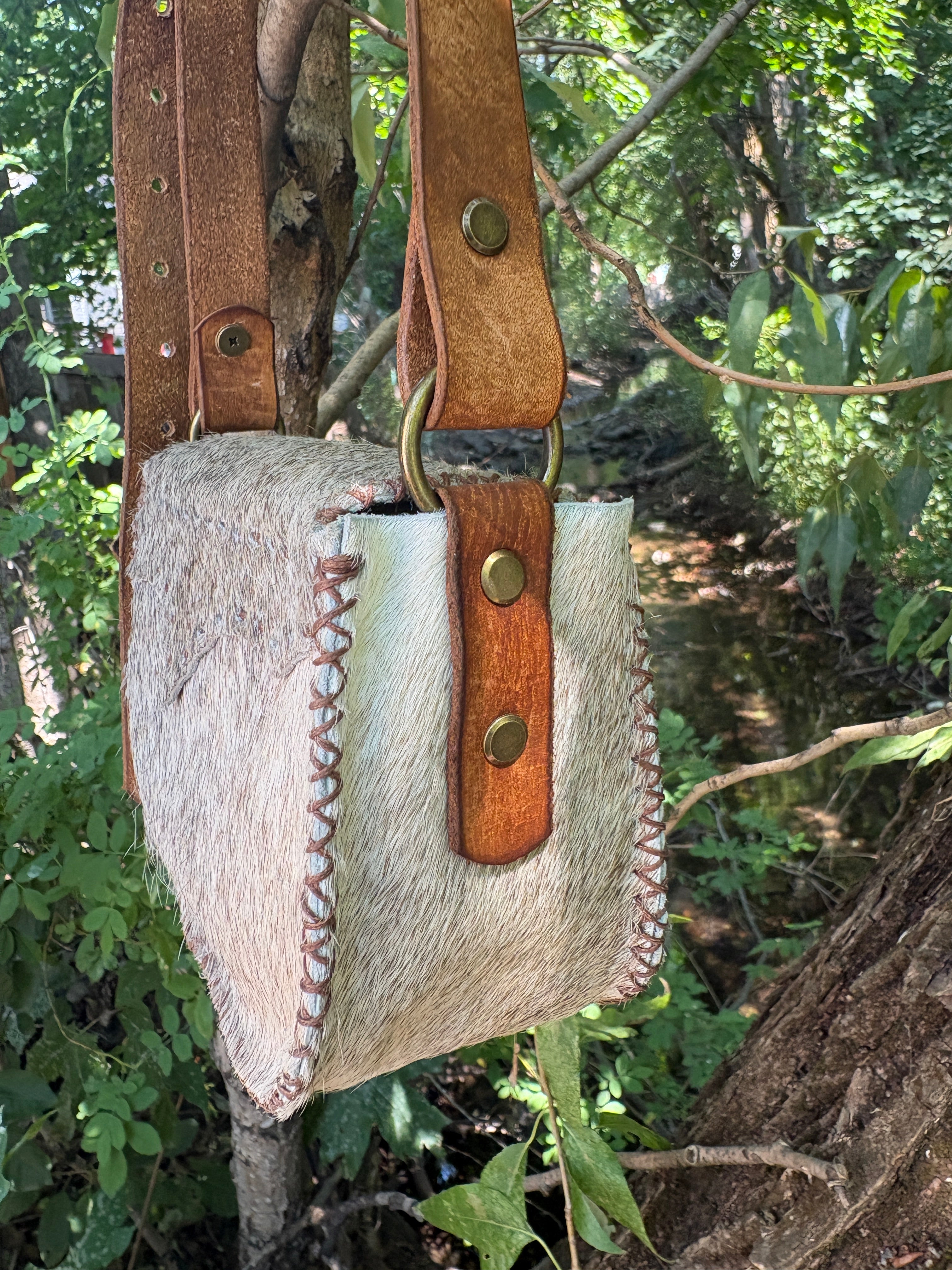 Handmade Hair-on-Hide Leather Crossbody Purse