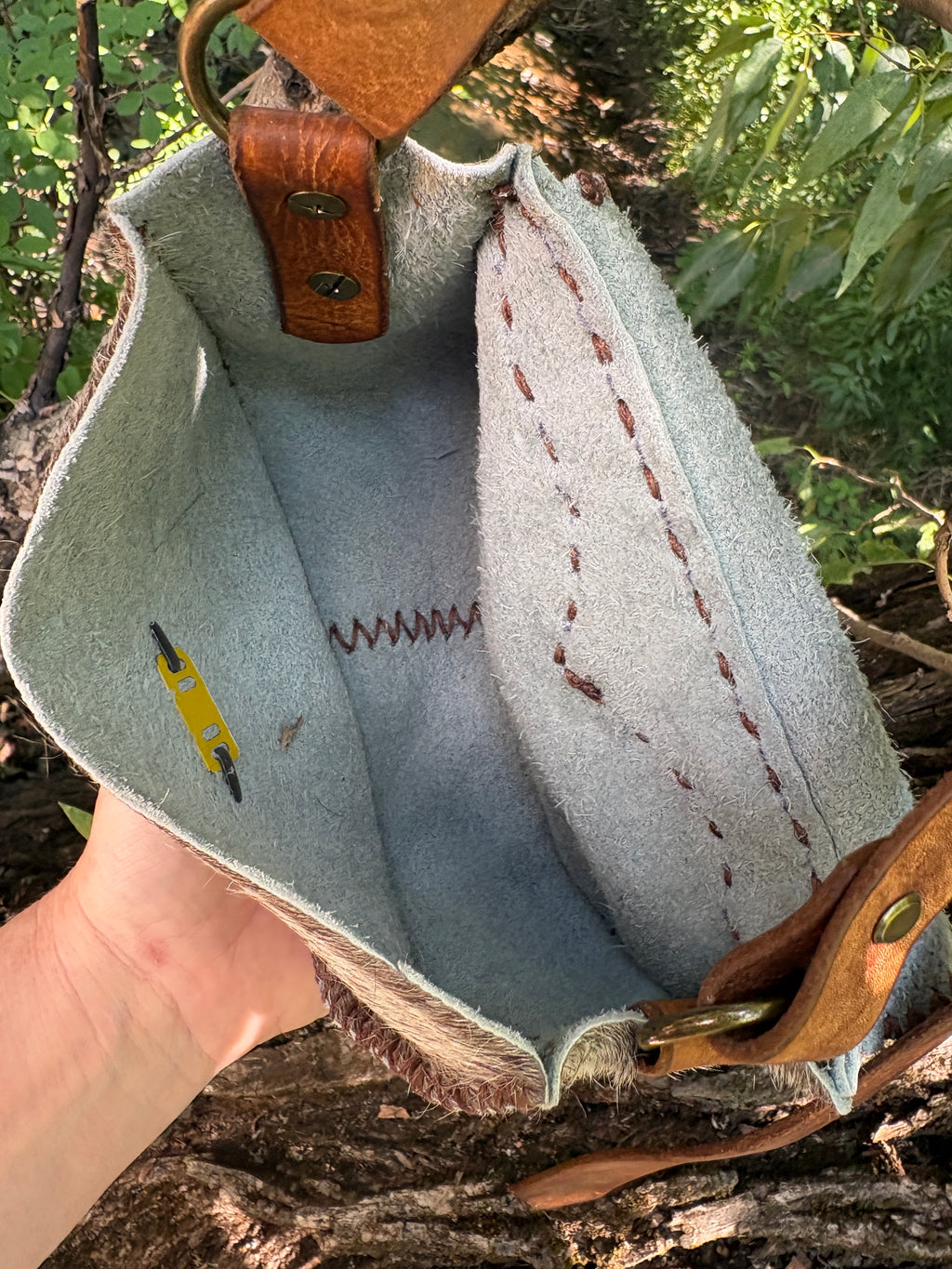 Handmade Hair-on-Hide Leather Crossbody Purse