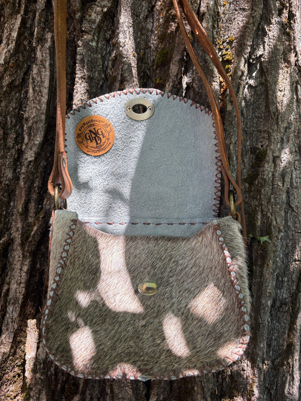 Handmade Hair-on-Hide Leather Crossbody Purse