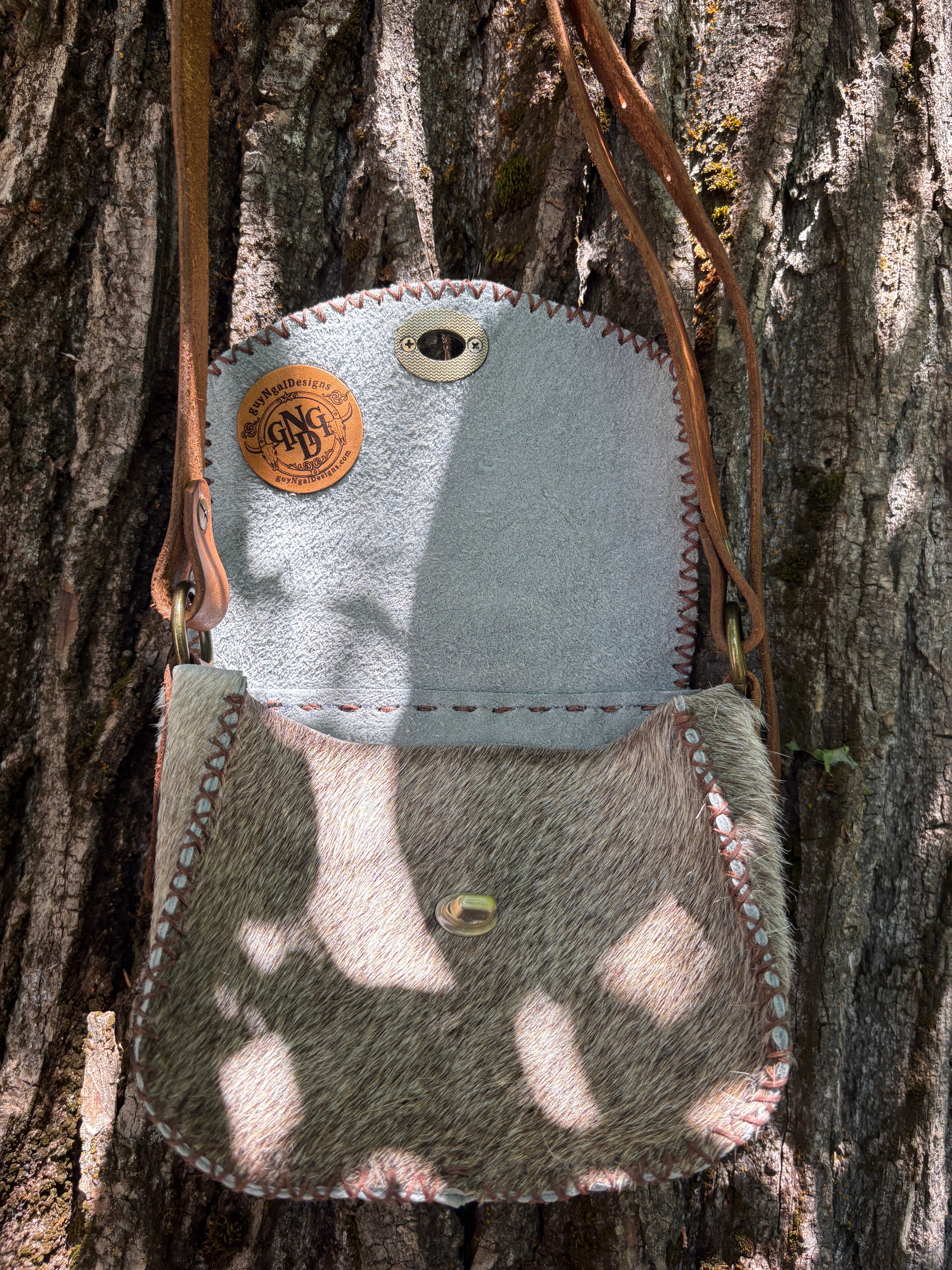 Handmade Hair-on-Hide Leather Crossbody Purse