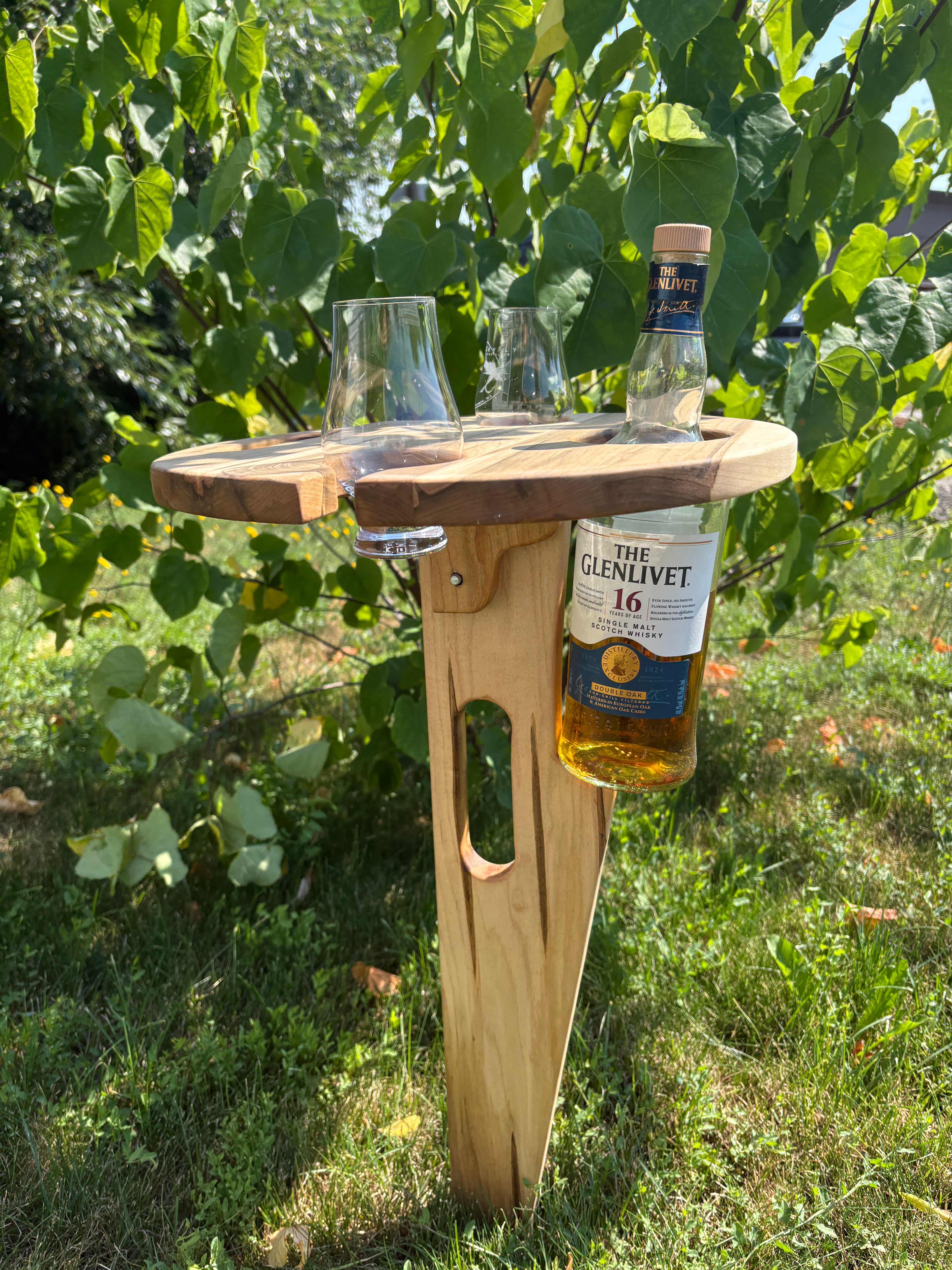 Ambrosia Maple Portable Wine & Whisky Table | Handmade Wood Gift