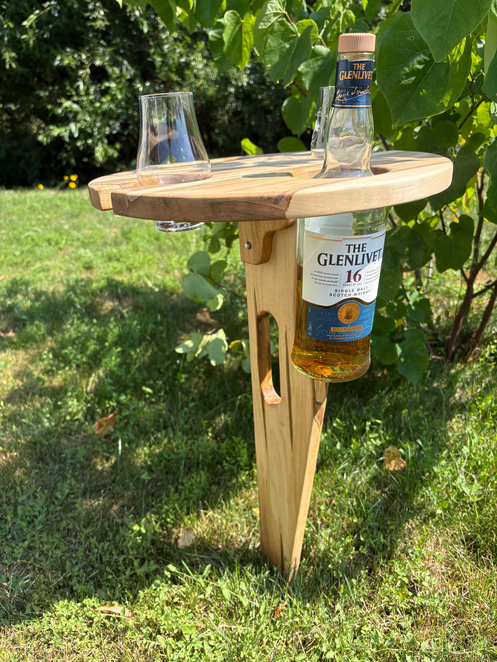 Ambrosia Maple Portable Wine & Whisky Table | Handmade Wood Gift