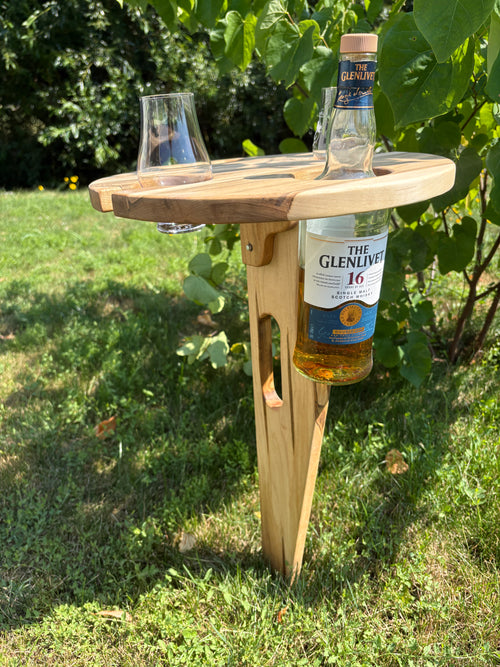 Ambrosia Maple Portable Wine & Whisky Table | Handmade Wood Gift