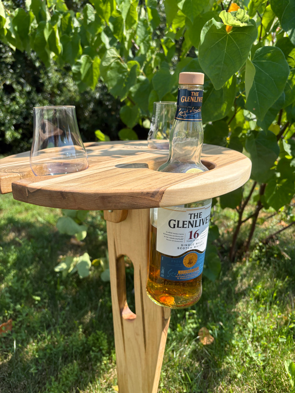 Ambrosia Maple Portable Wine & Whisky Table | Handmade Wood Gift