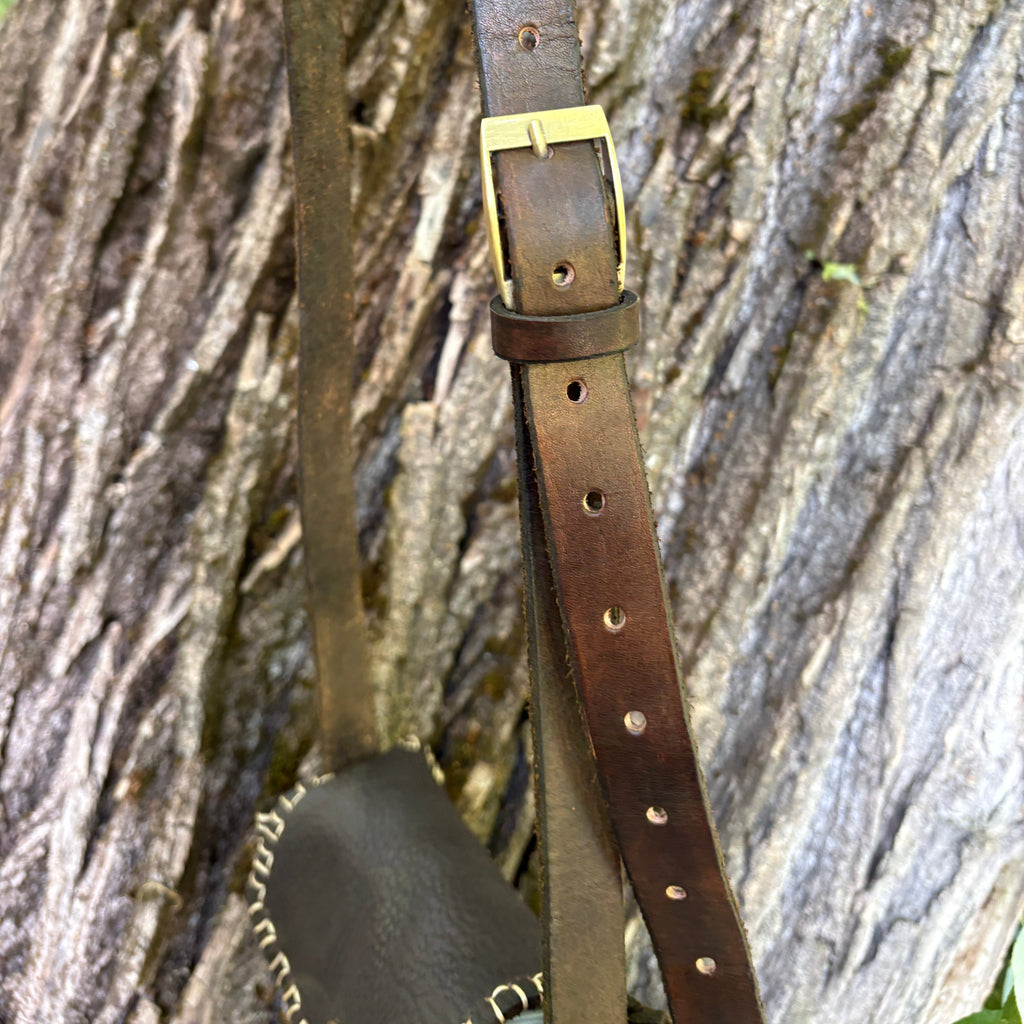 Handmade Brown Italian Leather Crossbody Purse