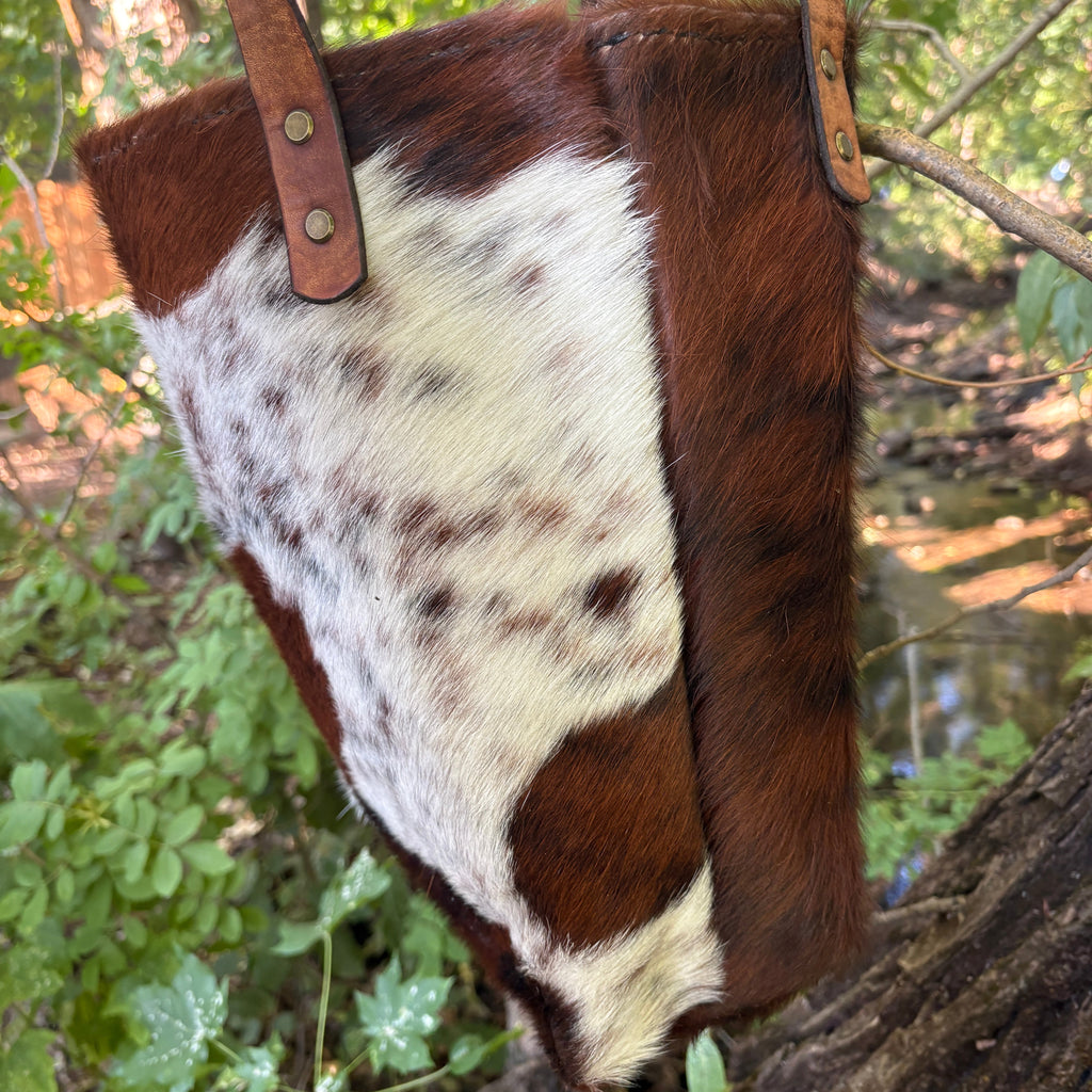 Handmade Hair on Hide Leather Boho & Western Tote Bag