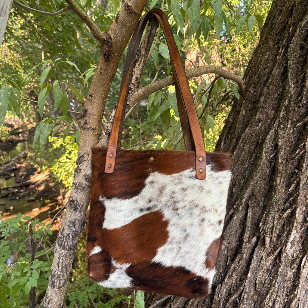 Handmade Hair on Hide Leather Boho & Western Tote Bag