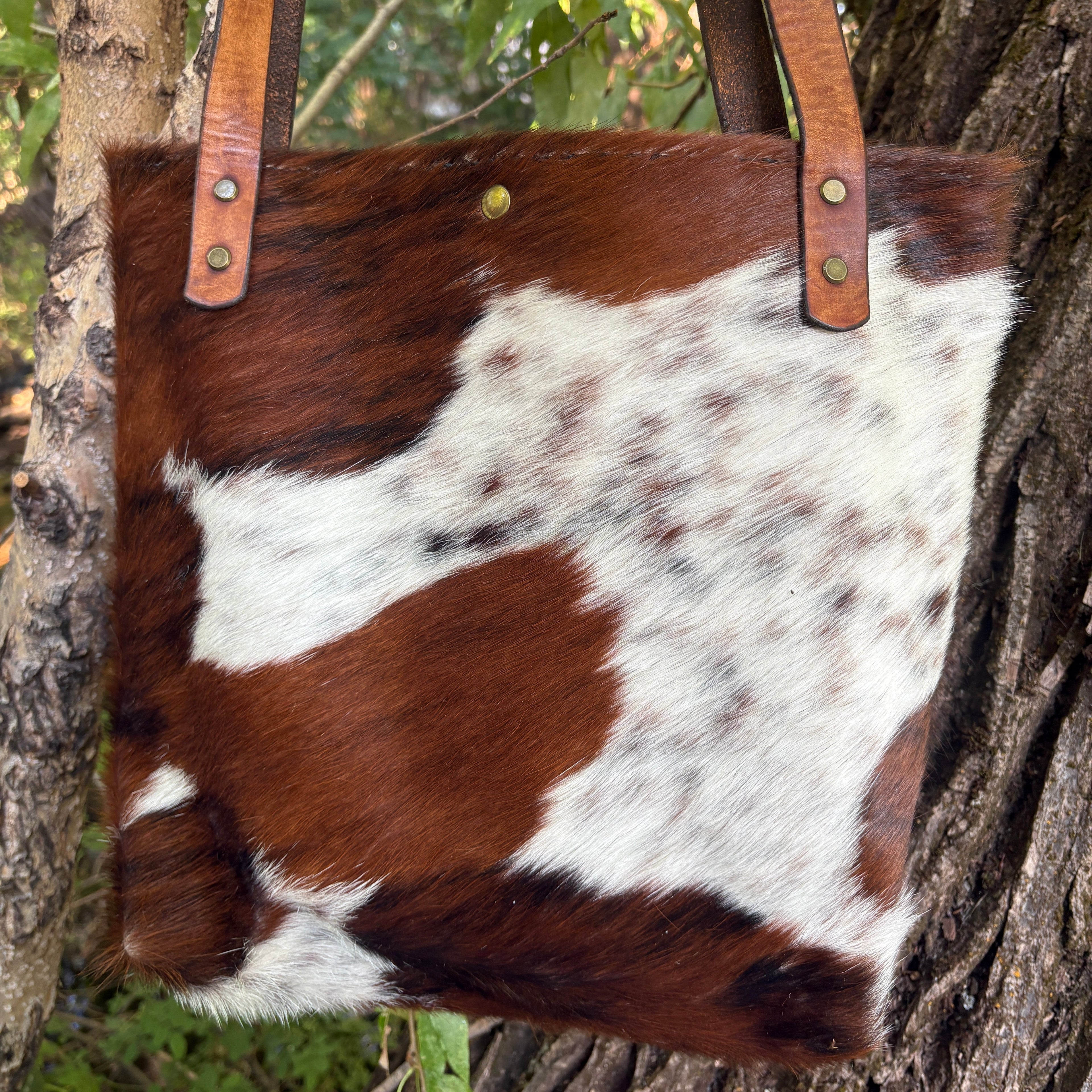 Handmade Hair on Hide Leather Boho & Western Tote Bag