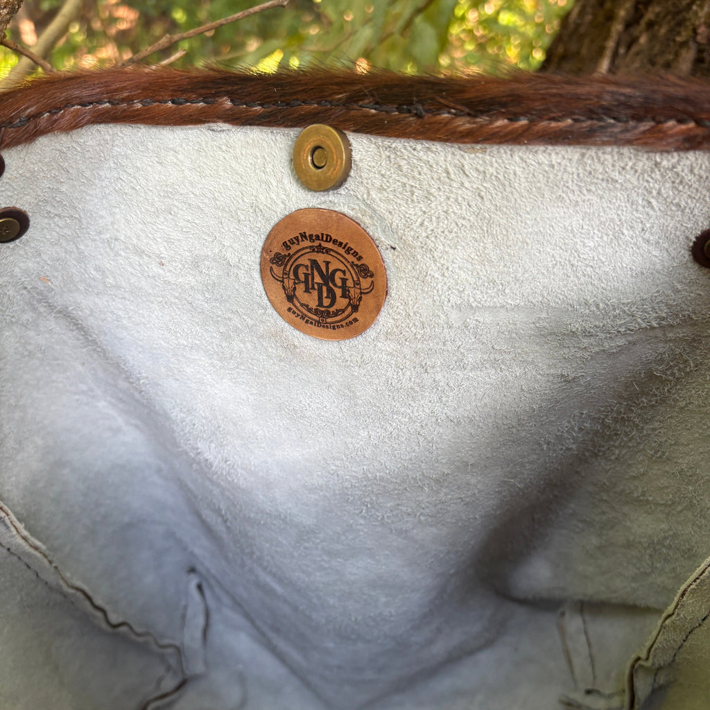 Handmade Hair on Hide Leather Boho & Western Tote Bag
