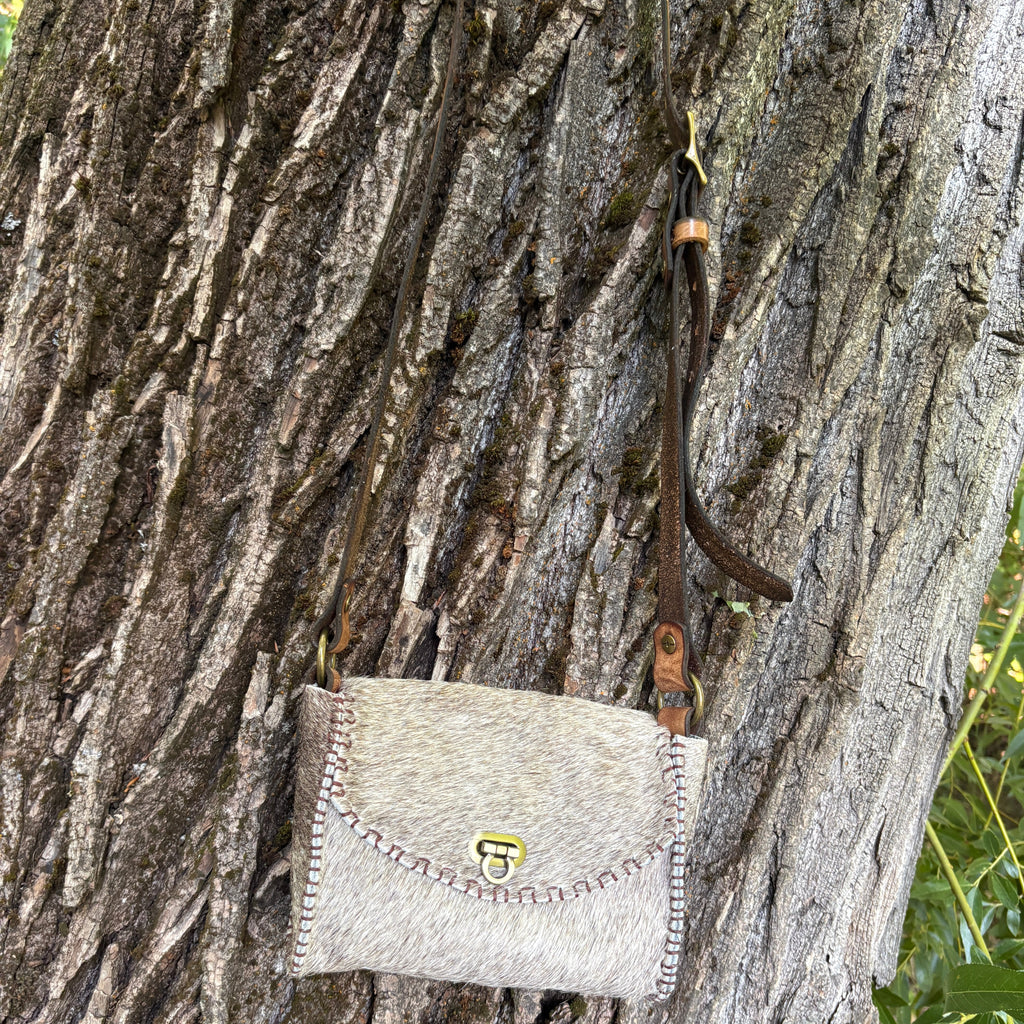 Handmade Hair-on-Hide Leather Crossbody Purse