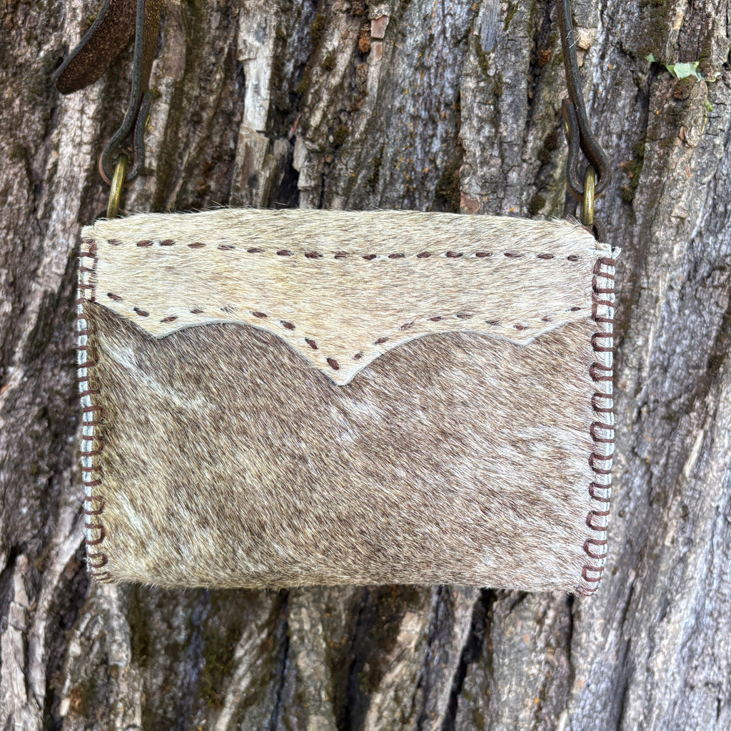 Handmade Hair-on-Hide Leather Crossbody Purse