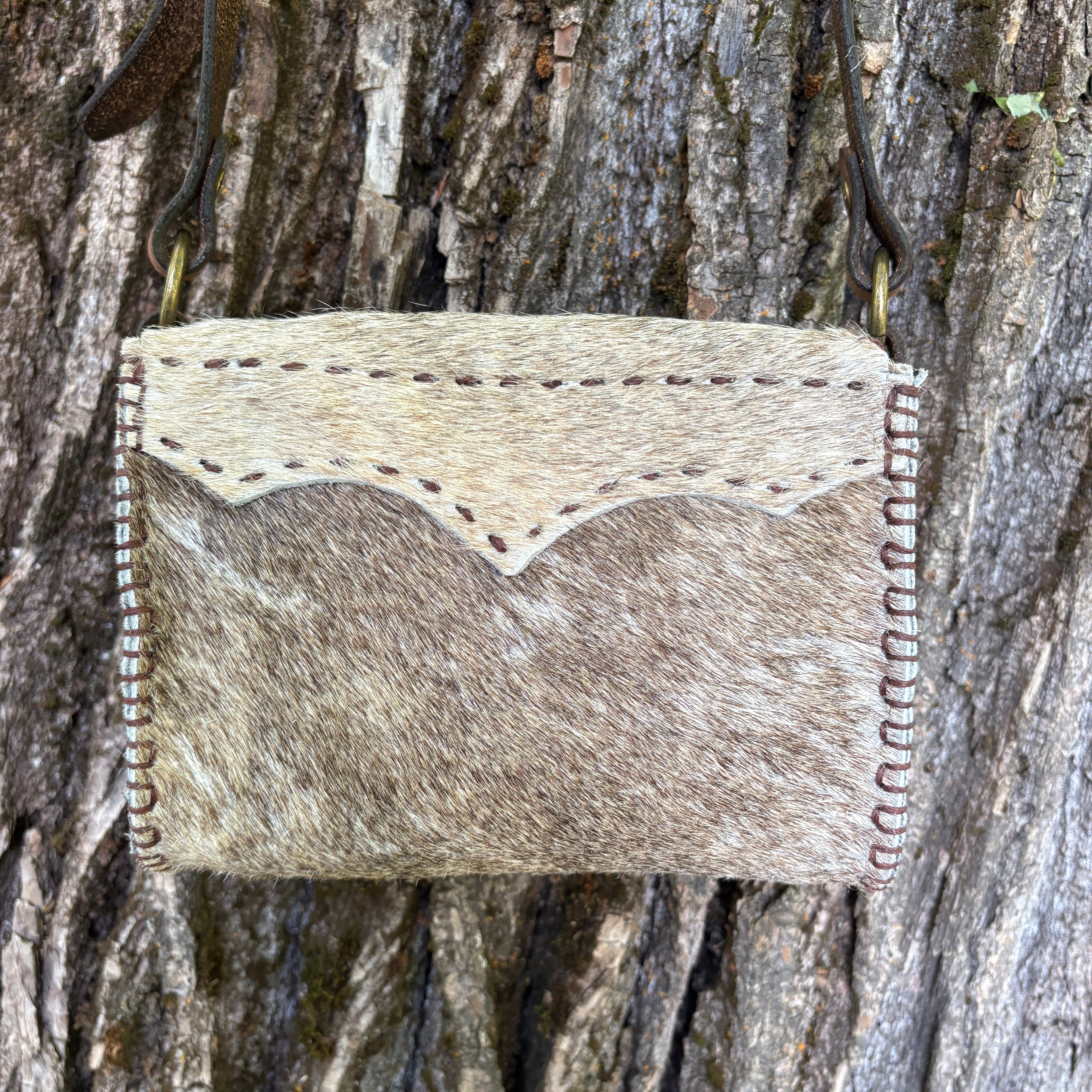Handmade Hair-on-Hide Leather Crossbody Purse