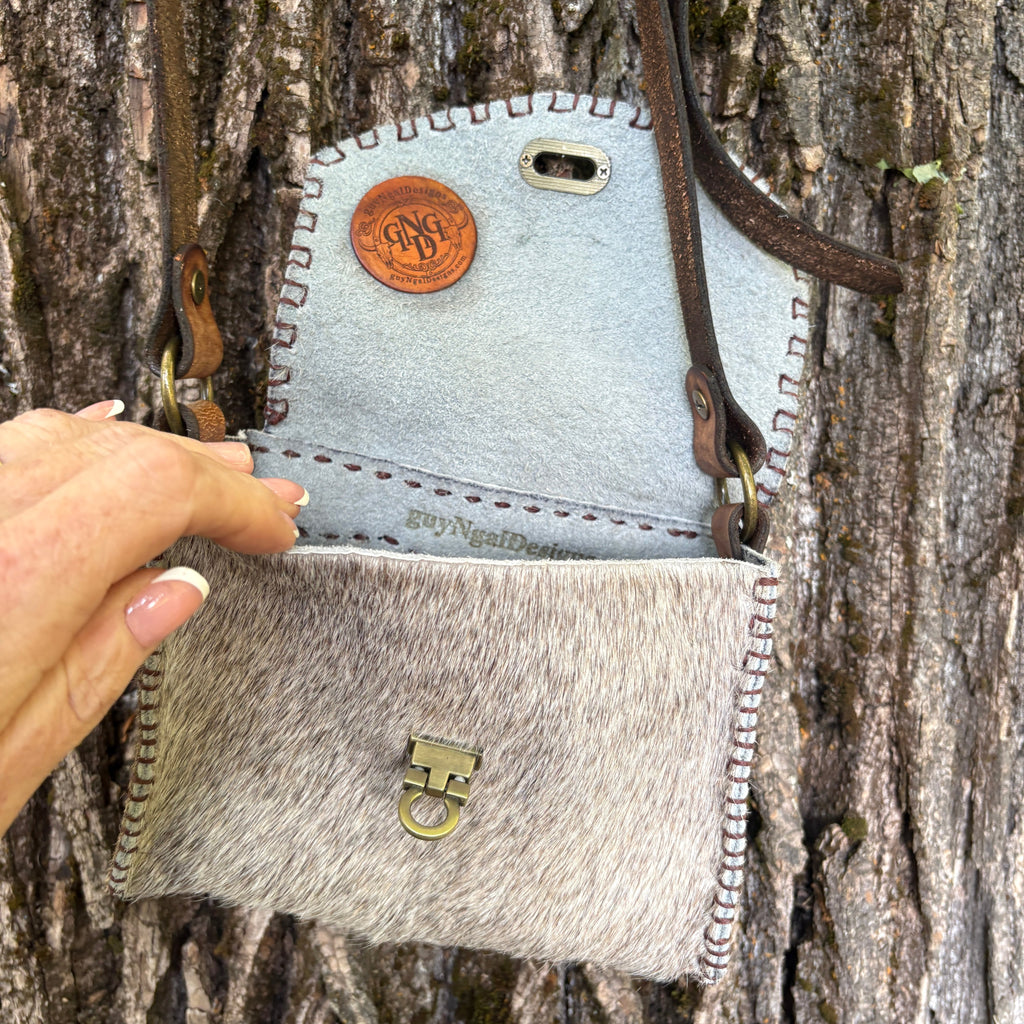 Handmade Hair-on-Hide Leather Crossbody Purse