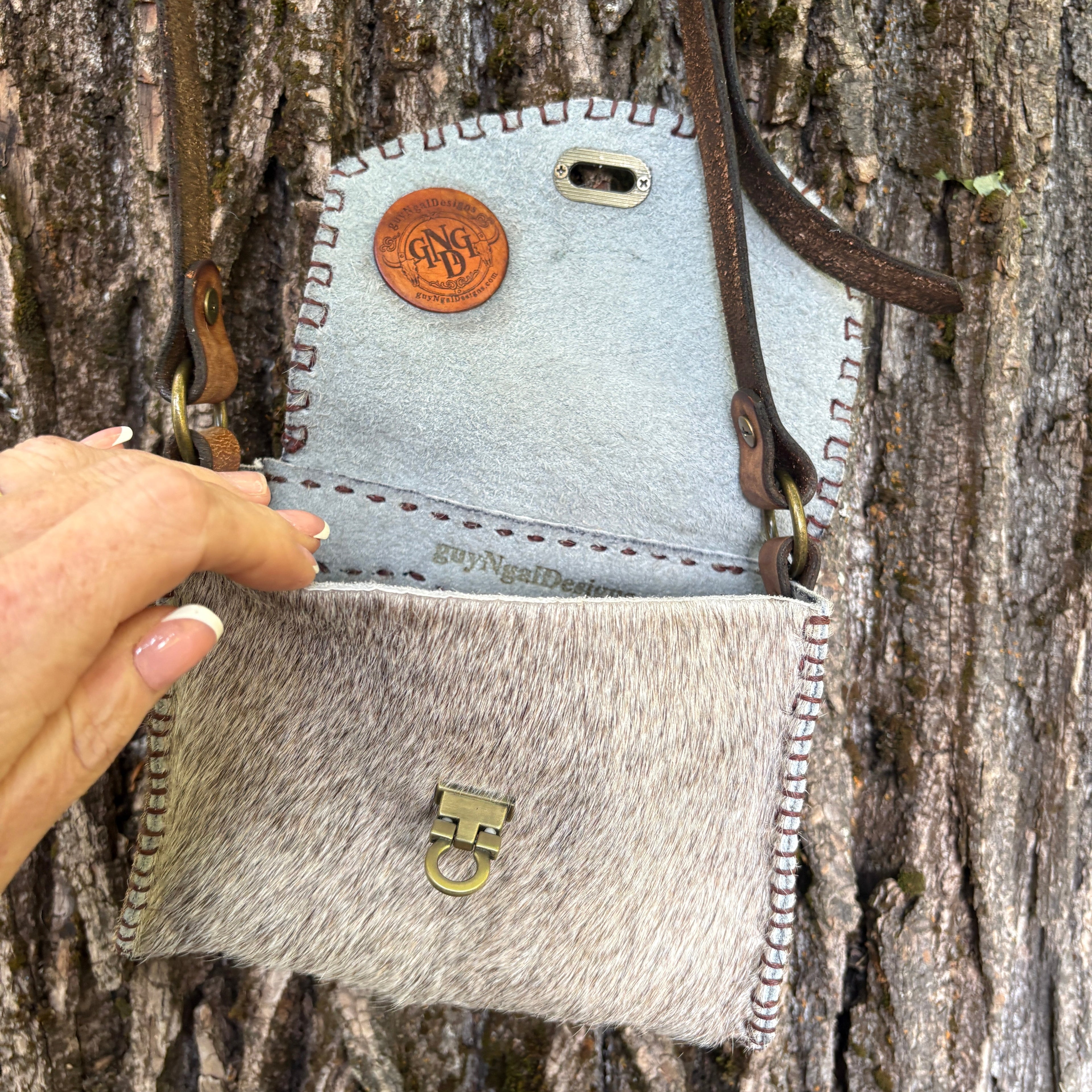 Handmade Hair-on-Hide Leather Crossbody Purse