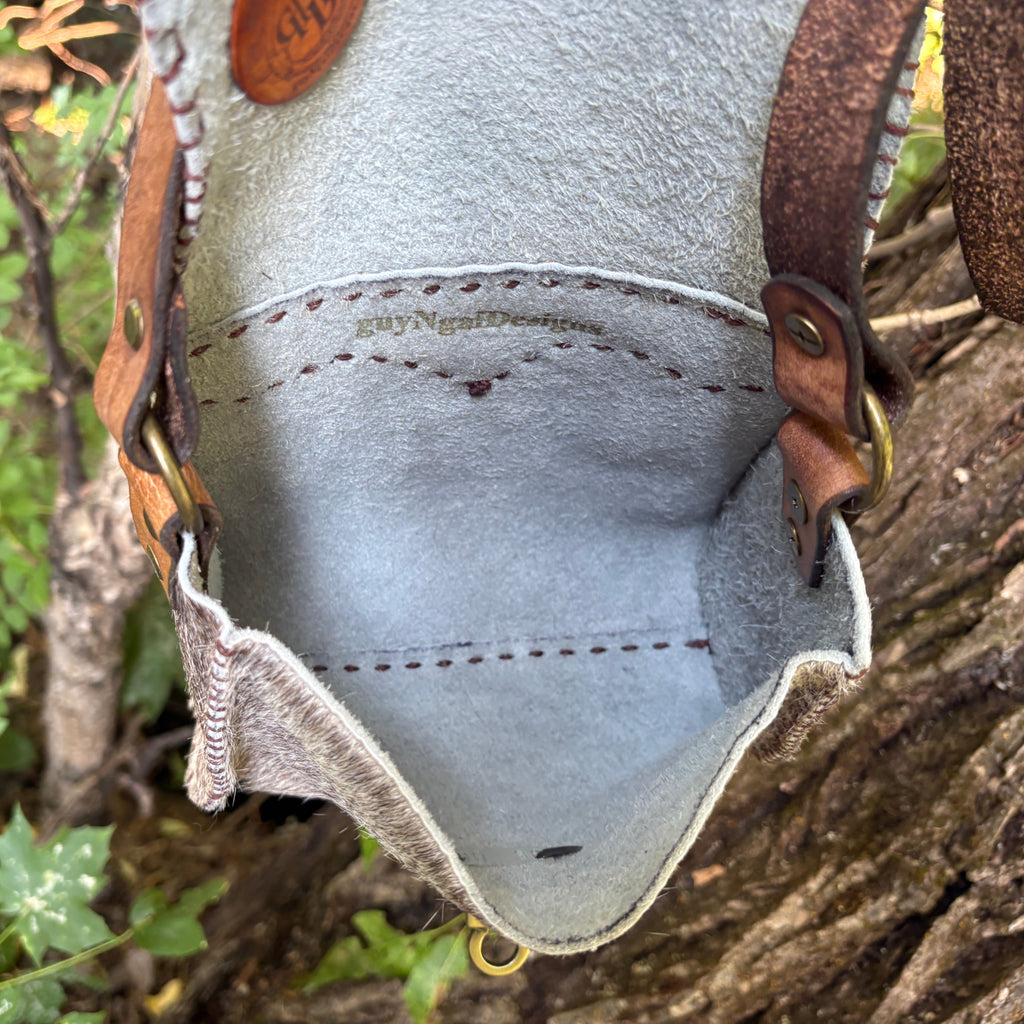 Handmade Hair-on-Hide Leather Crossbody Purse